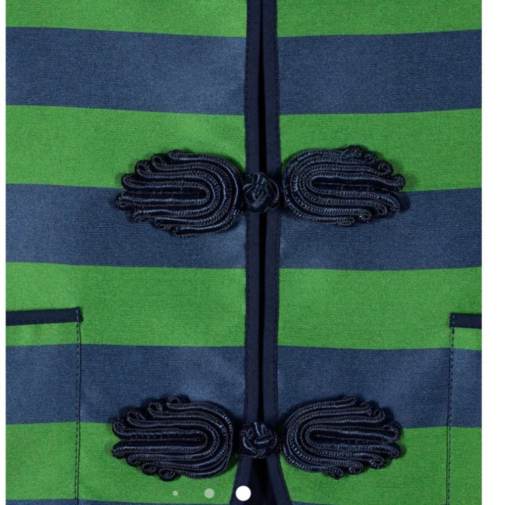 Vienna Vest in magnificent Emerald and Navy with Frogged closures. - Picture 6 of 10